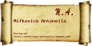 Mifkovics Antonella névjegykártya